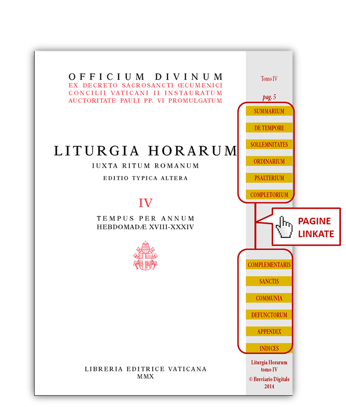 Liturgia horarum iuxta ritum romanum. Vol. 4: Tempus per annum. Hebdomadae 18-34.